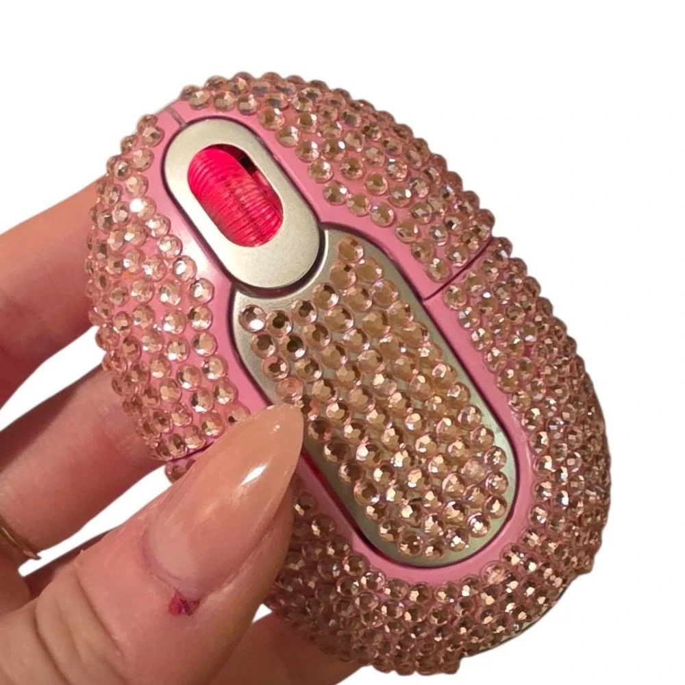 Juicy Couture Pink Rhinestone Wireless Optical Bling Computer Mouse Y2K Rare